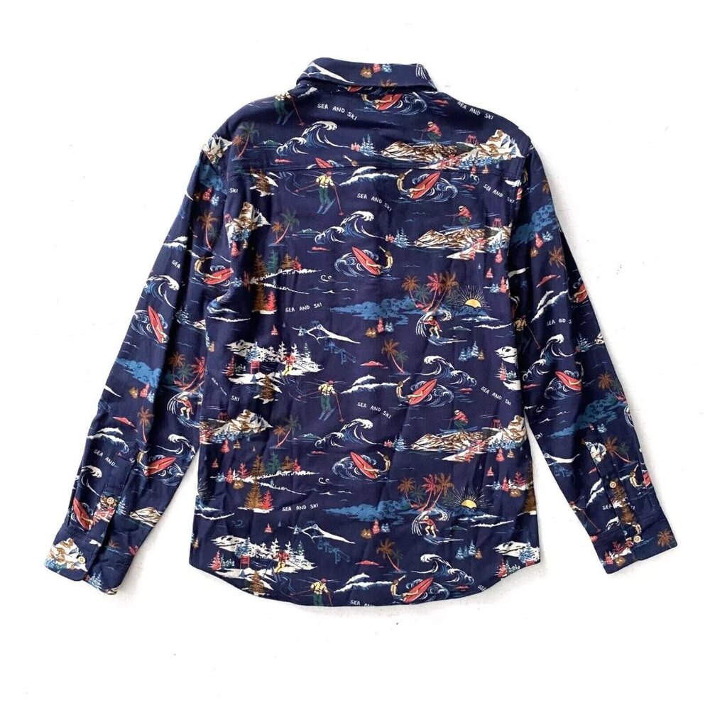 Faherty Mens Navy 2XL Super Brushed Stretch Flannel Button-Up Shirt Sea to Ski - Picture 3 of 8